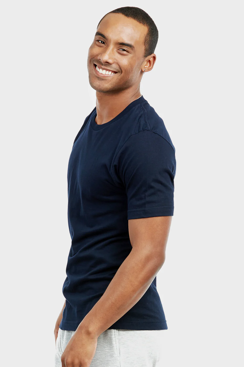 KNOCKER MEN'S CREW NECK T-SHIRT (TR700_NAVY)